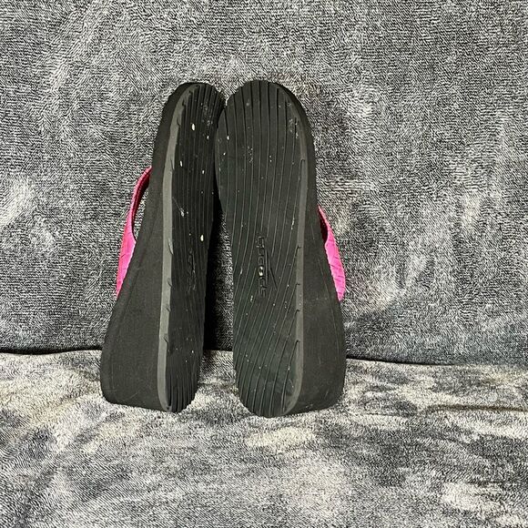 Speedo Flip Flop Wedge Thong Slip On Sandals Women’s Size 8 Black / Pink - Picture 5 of 5
